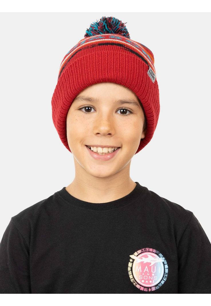 Gorro Snow Seasson Beanie Rojo Oscuro Niño Maui And Sons-1