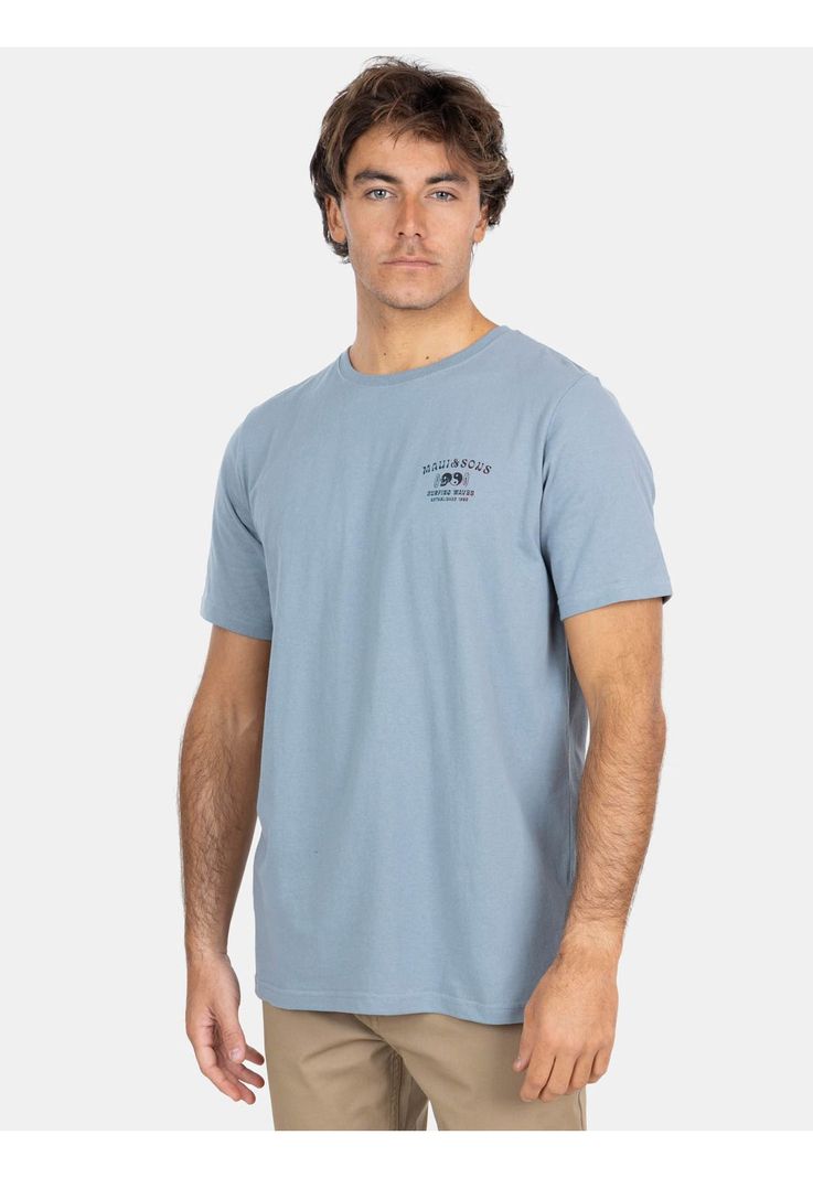Polera MC Surfing Waves Tees Gris Hombre Maui And Sons-0