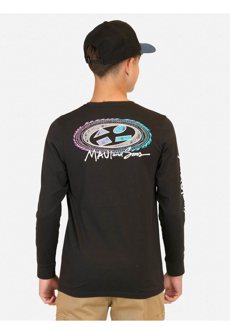 Polera ML Mai Tai Negro Infantil Maui And Sons-1