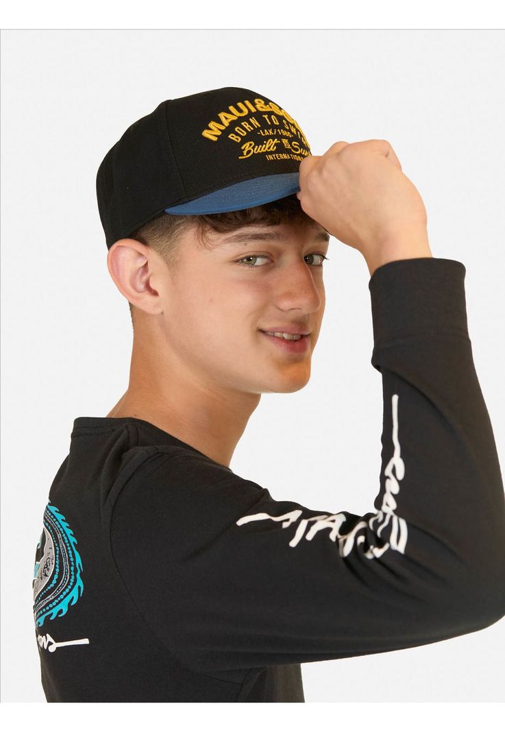 Polera ML Mai Tai Negro Infantil Maui And Sons-2