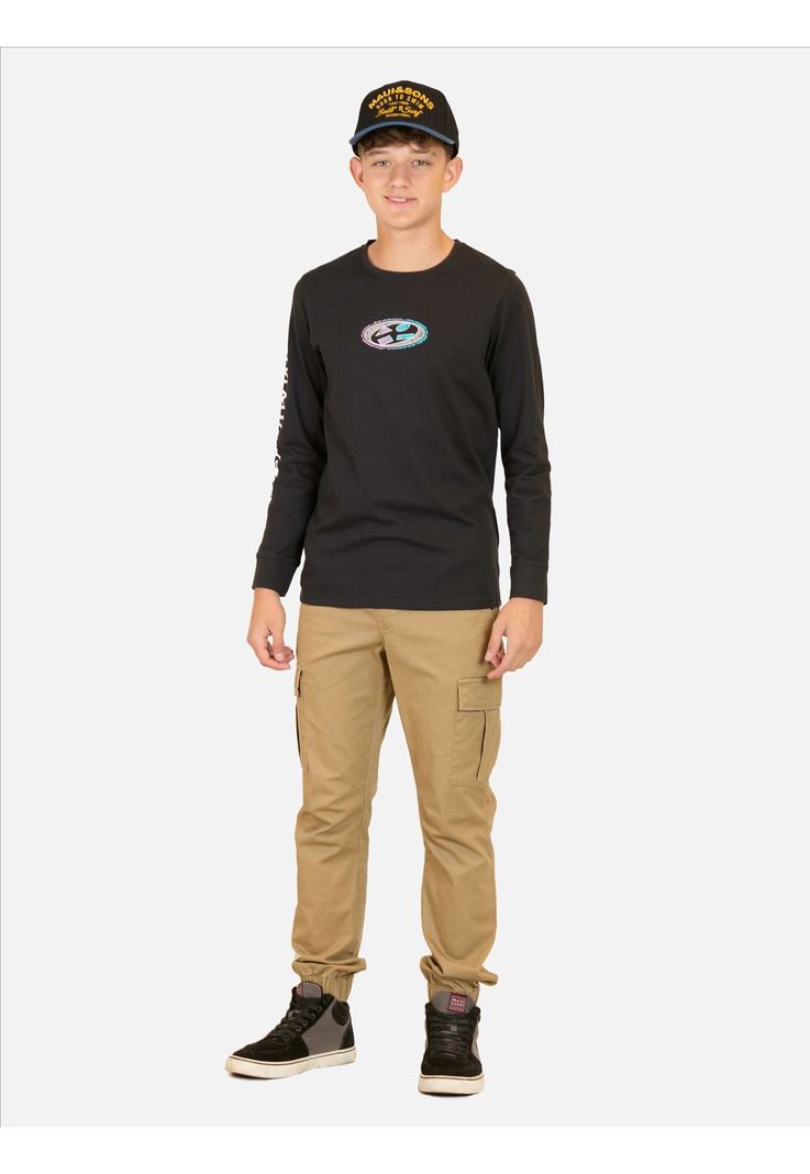Polera ML Mai Tai Negro Infantil Maui And Sons-3