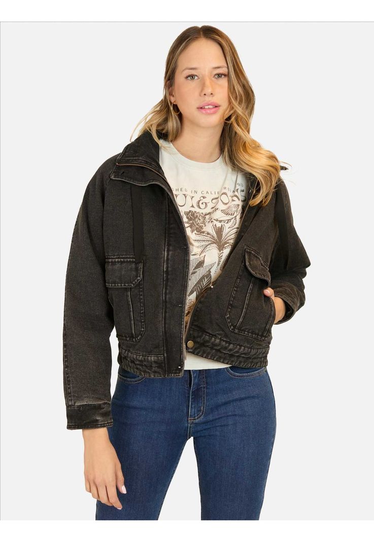 Chaqueta Pegaso Negro Mujer Maui And Sons-0