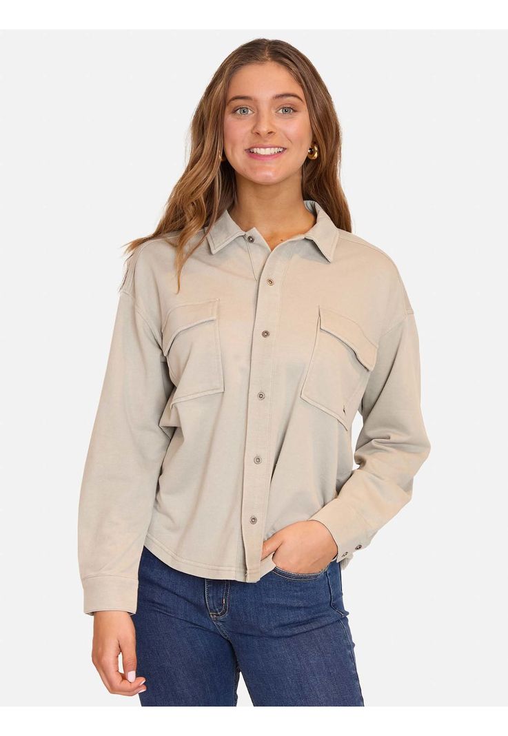 Poleron Bonded Wanderwst Verde Mujer Maui and Sons-0