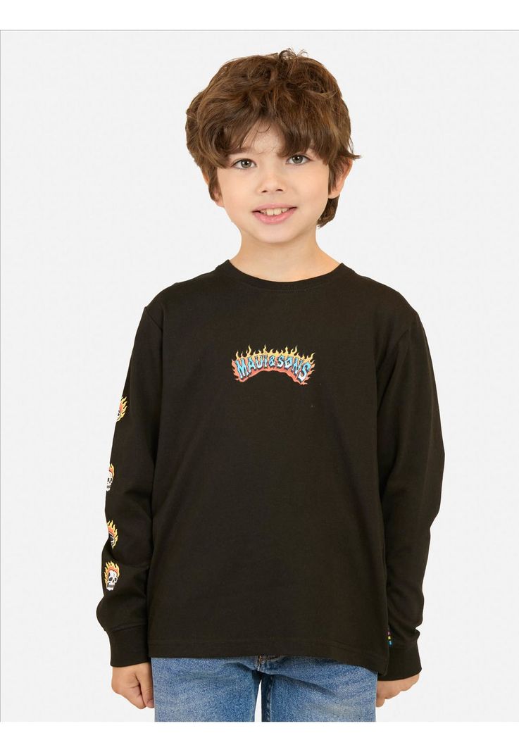 Polera ML Lush Island Negro Infantil Maui And Sons-0