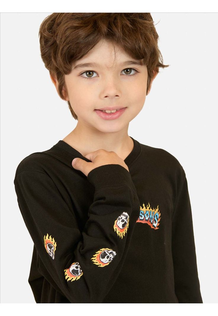 Polera ML Lush Island Negro Infantil Maui And Sons-2