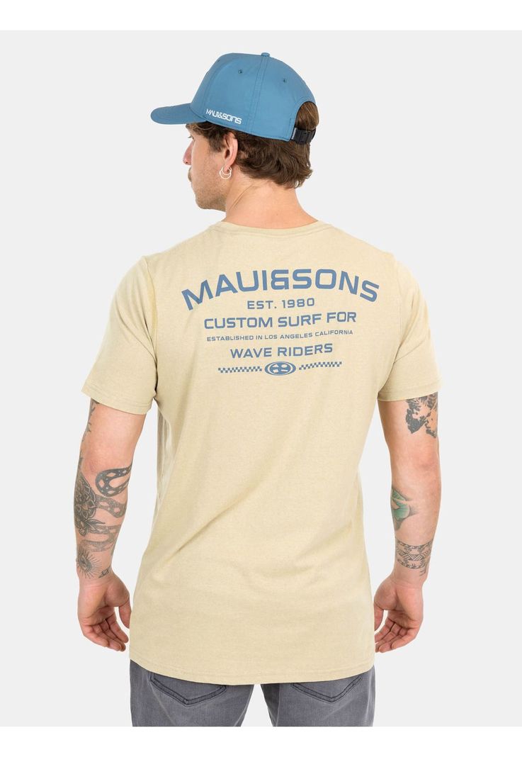 Polera MC Wave Rider Café Hombre Maui And Sons-1