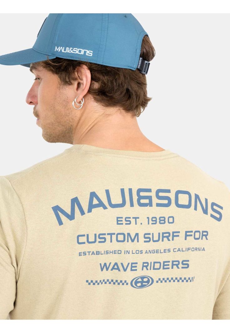Polera MC Wave Rider Café Hombre Maui And Sons-3