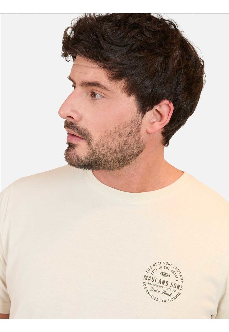 Polera MC Live In The Valley Beige Hombre Maui And Sons-3