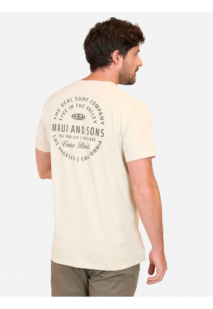 Polera MC Live In The Valley Beige Hombre Maui And Sons-1