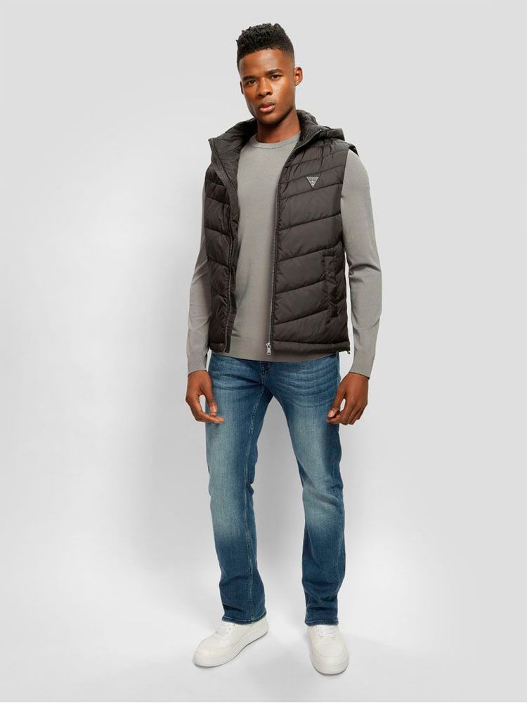 Chaqueta Guess Hombre Light Puffa Vest Negro-1