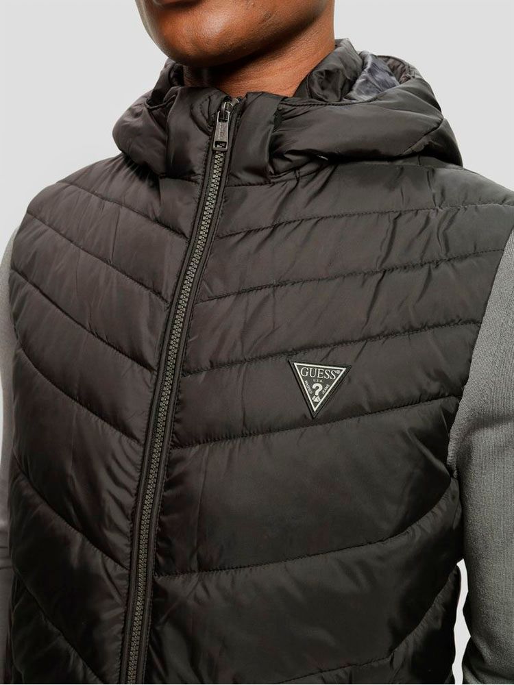 Chaqueta Guess Hombre Light Puffa Vest Negro-2