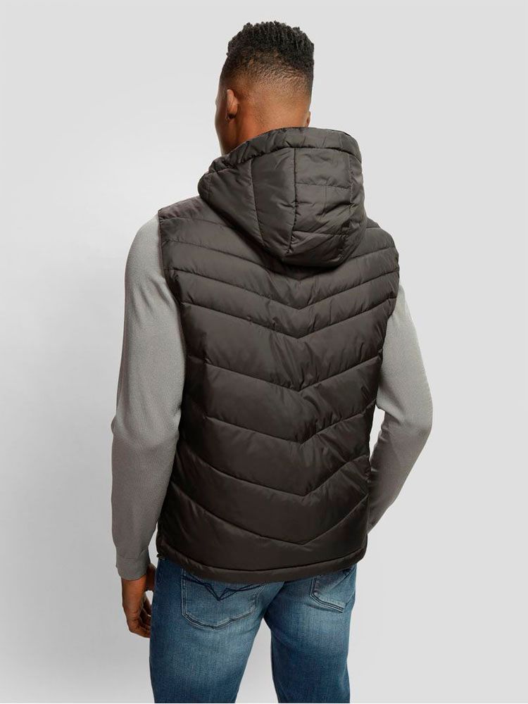 Chaqueta Guess Hombre Light Puffa Vest Negro-3