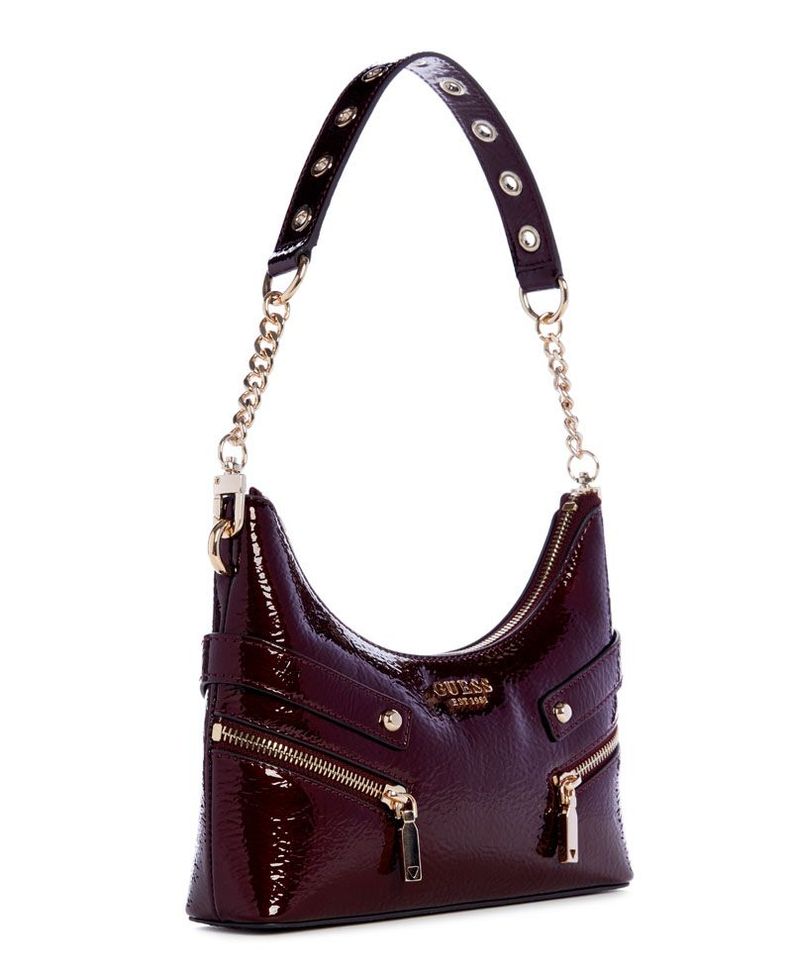 Cartera Guess Mujer Trissa Top Zip Shoulder Bag Burdeo-1