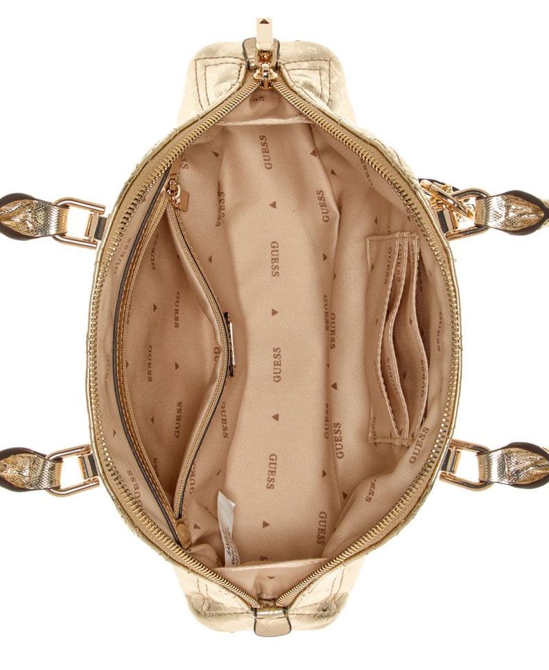Cartera Guess Mujer Adelard Dome Satchel Dorado-3