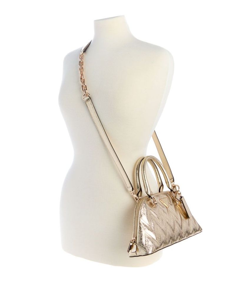 Cartera Guess Mujer Adelard Dome Satchel Dorado-4