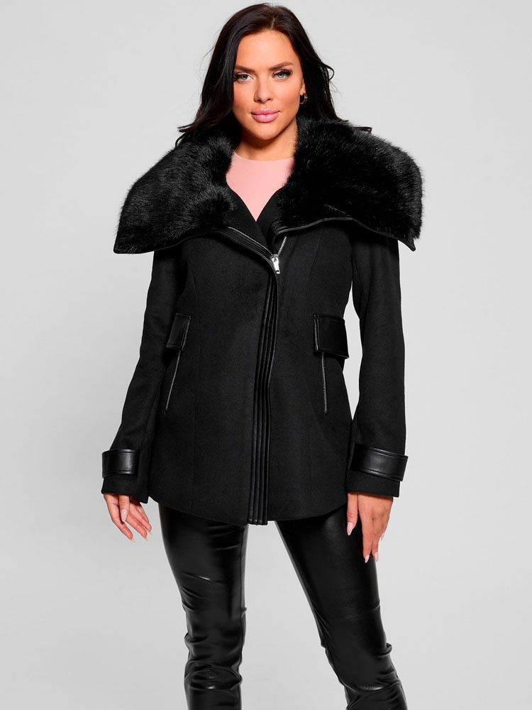 Chaqueta Guess Mujer Lilia Melton Coat Negro-0