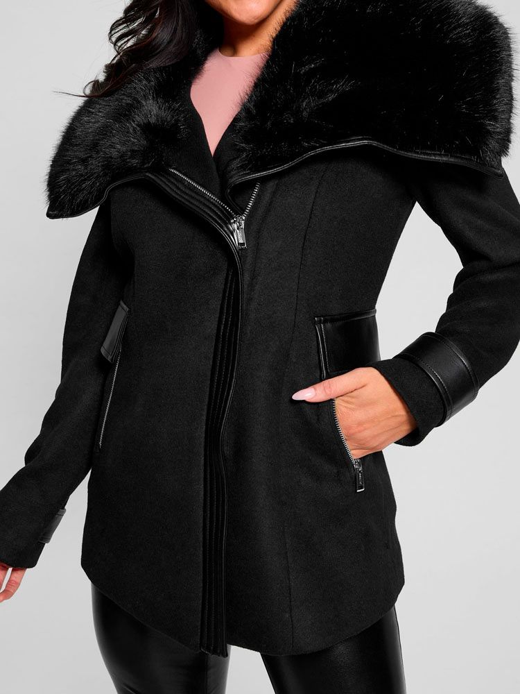 Chaqueta Guess Mujer Lilia Melton Coat Negro-3