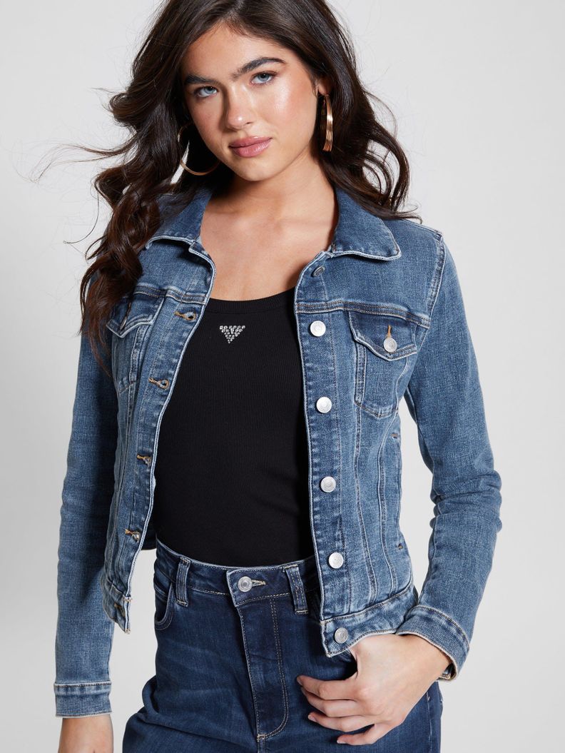 Chaqueta Guess Mujer Sexy Trucker Jacket Azul-0