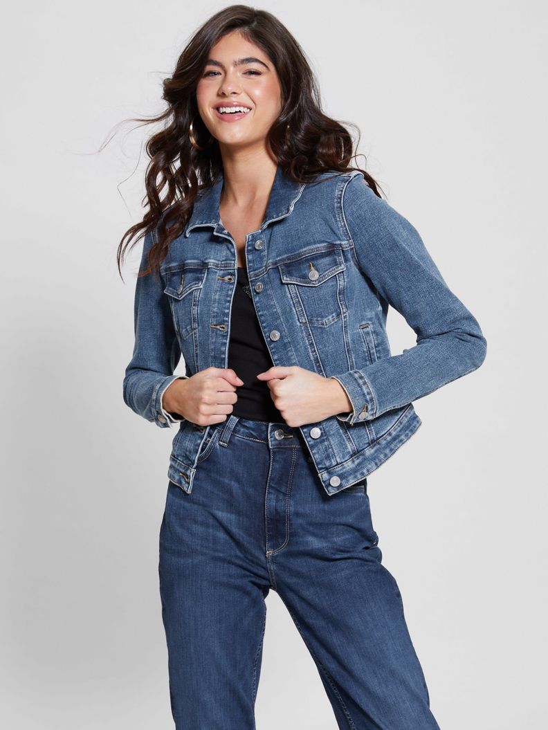 Chaqueta Guess Mujer Sexy Trucker Jacket Azul-2