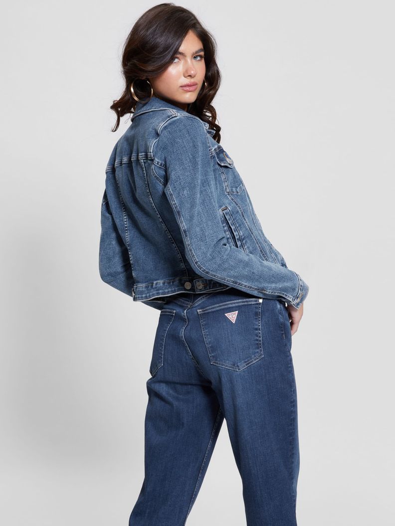 Chaqueta Guess Mujer Sexy Trucker Jacket Azul-3