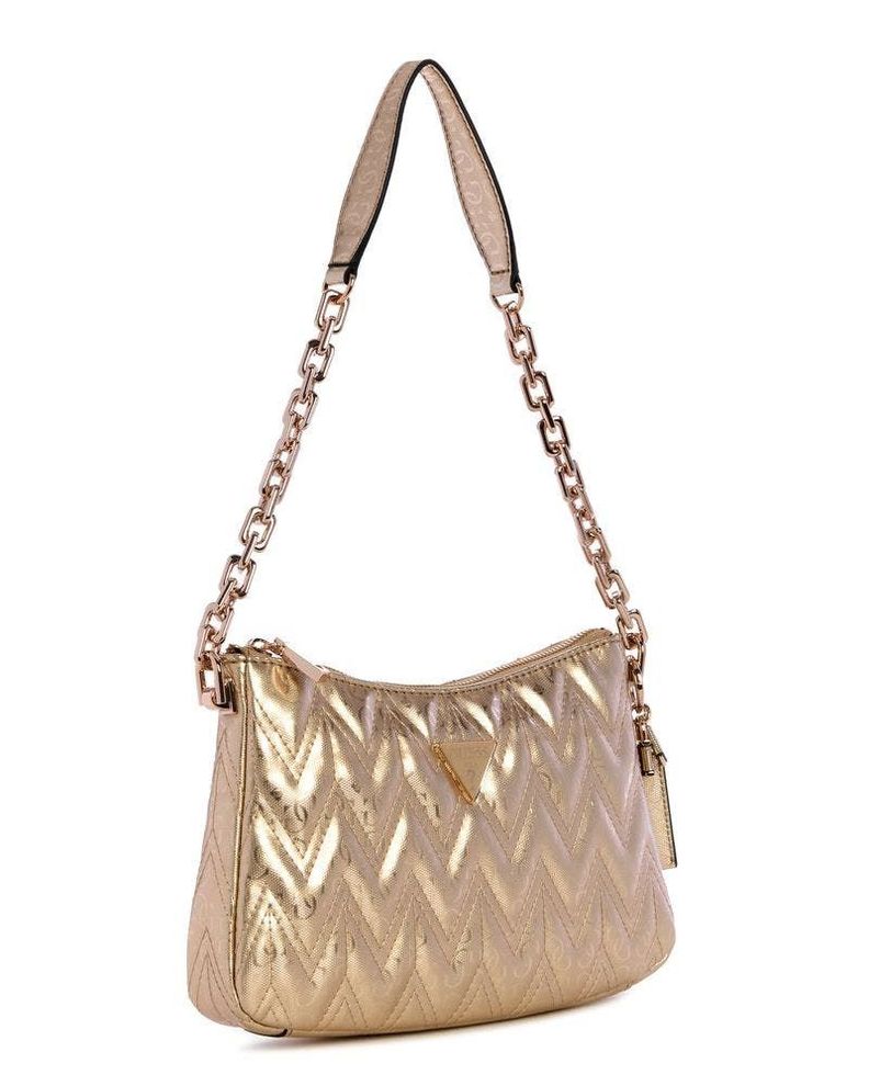 Cartera Guess Mujer Adelard Top Zip Shoulder Bag Dorado-1
