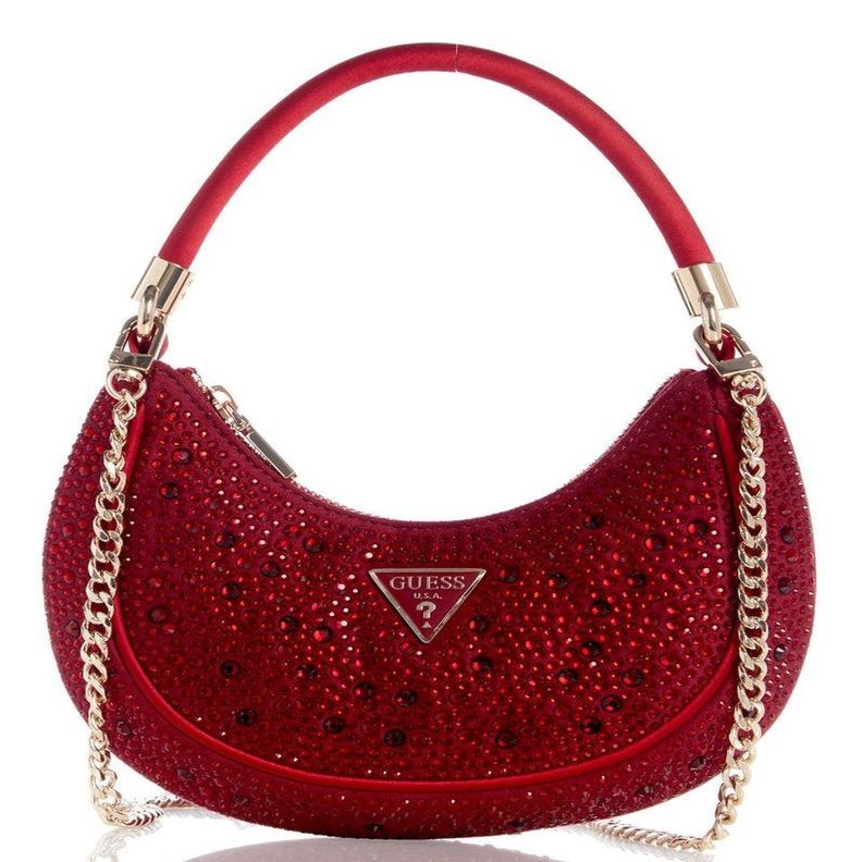 Cartera Guess Mujer Zalina Small Hobo Rojo-0