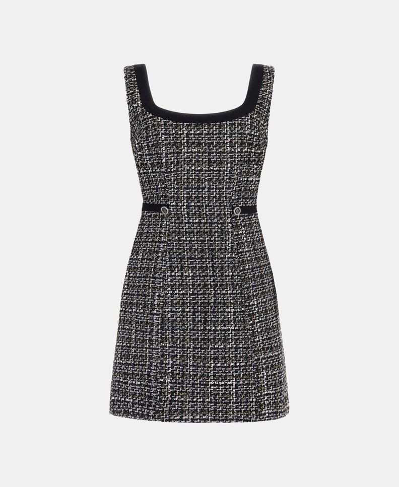 Vestido Guess Mujer Yvonne Mix Denim Tweed Dress Negro-8