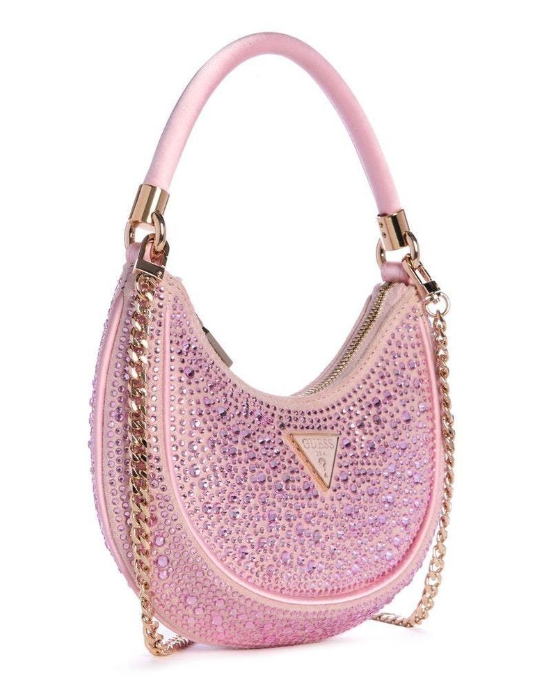 Cartera Guess Mujer Zalina Small Hobo Rosado-1