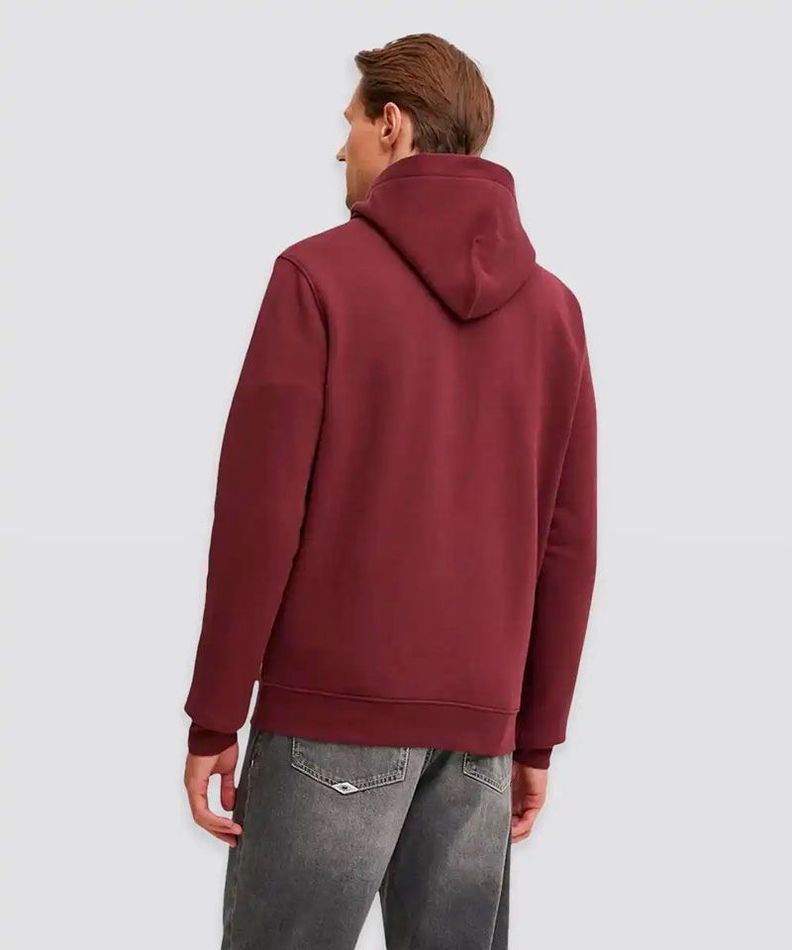 Poleron Guess Hombre Embroidered Triangle Hoodie Sweatshirt Rojo-1
