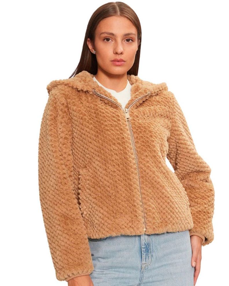 Chaqueta Guess Mujer New Theoline Jacket Beige.-0