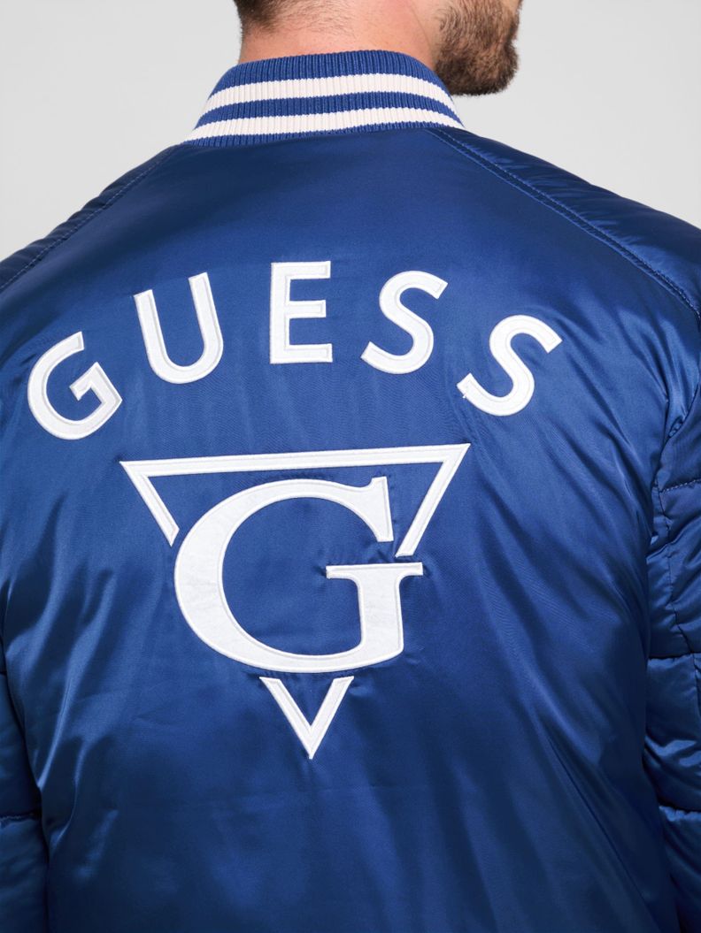 Chaqueta Guess Hombre Branded Puffa Bomber Azul-2