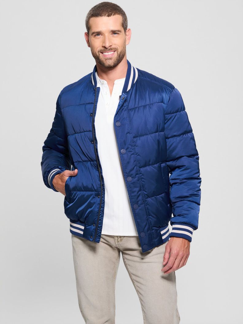 Chaqueta Guess Hombre Branded Puffa Bomber Azul-3