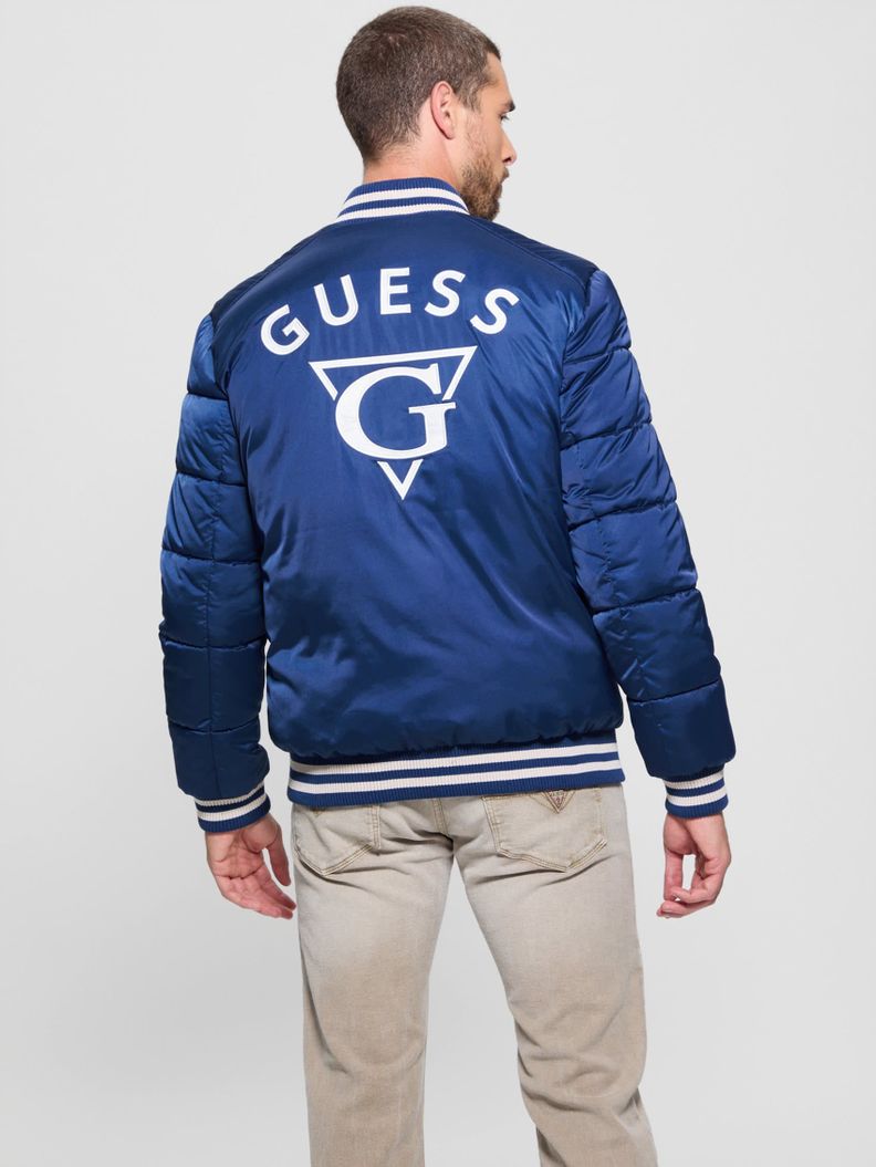 Chaqueta Guess Hombre Branded Puffa Bomber Azul-4
