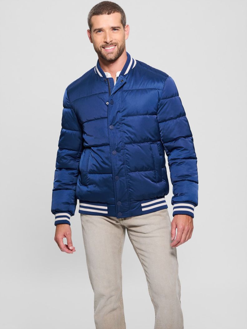 Chaqueta Guess Hombre Branded Puffa Bomber Azul-5