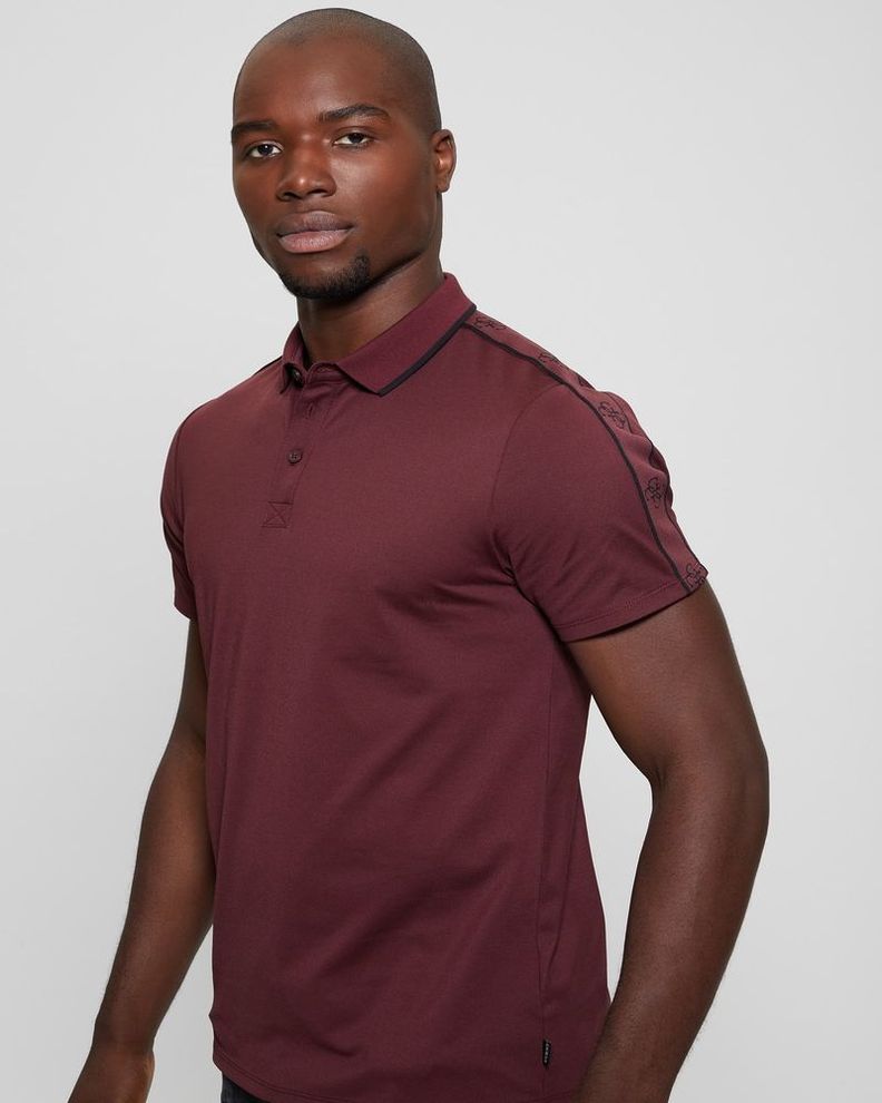 Polera Guess Hombre Ss Guess Quattro G Tape Polo Rojo-1