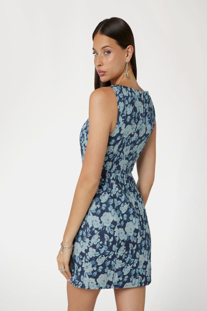 Vestido Guess Mujer Margaux Jacquard Dress Celeste-2