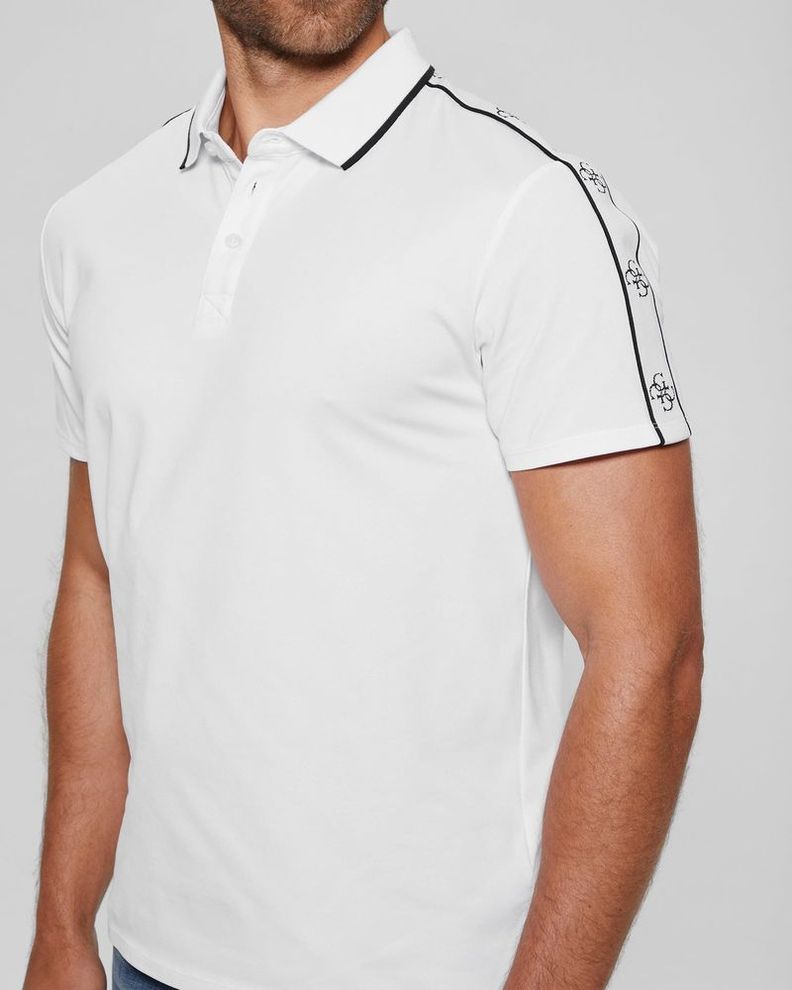 Polera Guess Hombre Ss Guess Quattro G Tape Polo Blanco-0