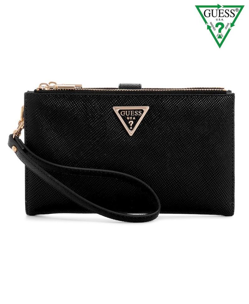 Billetera Guess Mujer Eco Gloriana Slg Dbl Zip Orgzr Negro-0