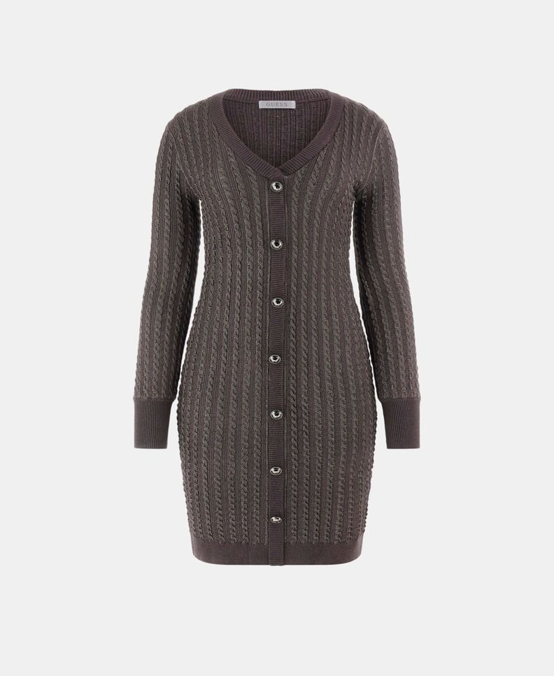 Vestido Guess Mujer Josie Ls Vn Cardi Dress Swtr Gris-3