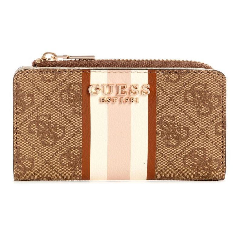 Billetera Guess Mujer Laurel Slg Zip Arnd Card Case Café-0