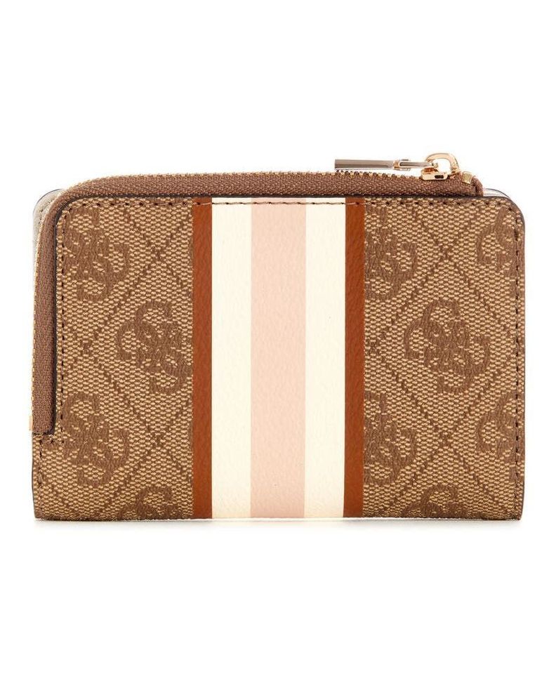 Billetera Guess Mujer Laurel Slg Zip Arnd Card Case Café-1
