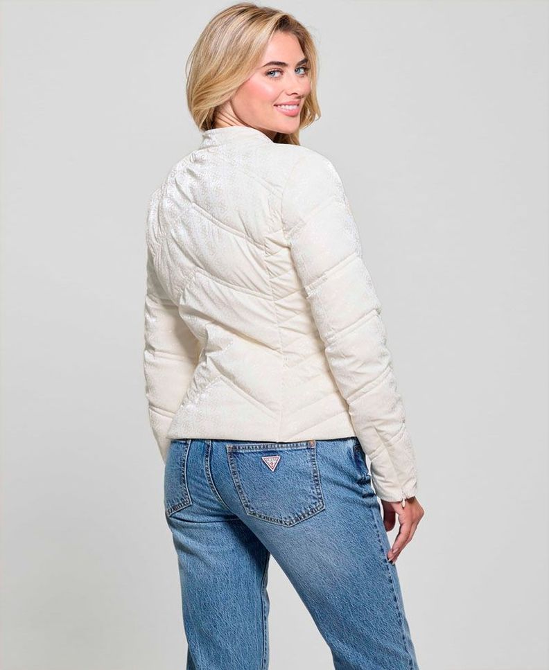 Chaqueta Guess Mujer New Vona Logo Jacket Blanco-1