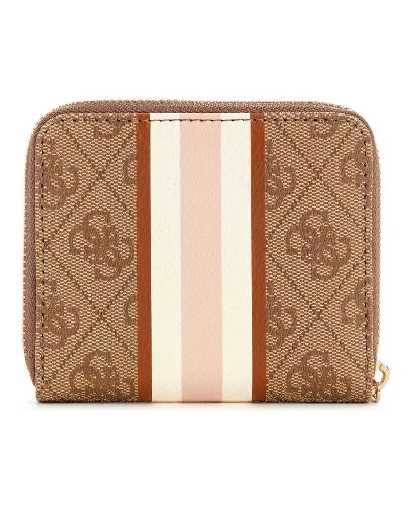 Billetera Guess Mujer Laurel Slg Small Zp Around Café-1
