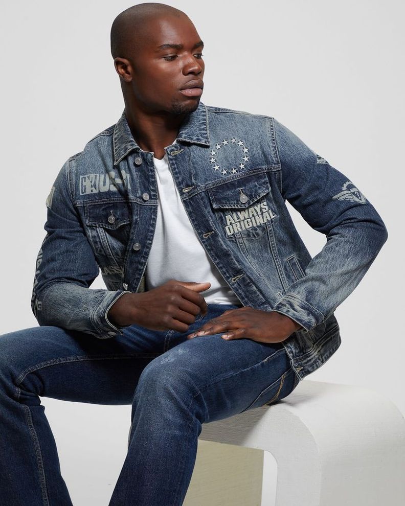 Chaqueta Guess Hombre Dean Denim Jacket Azul-0