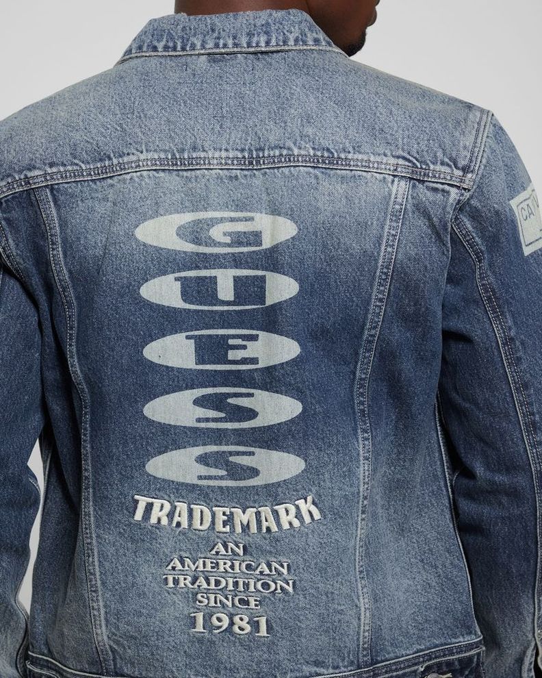 Chaqueta Guess Hombre Dean Denim Jacket Azul-3
