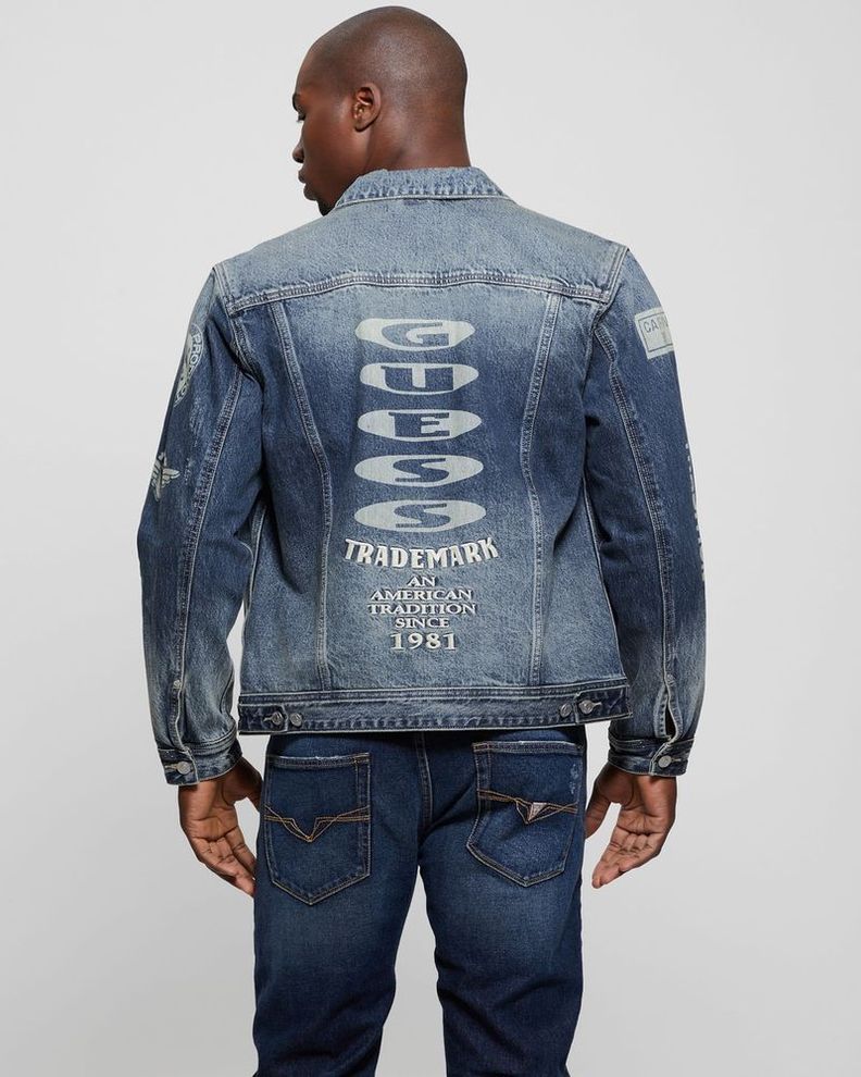 Chaqueta Guess Hombre Dean Denim Jacket Azul-5