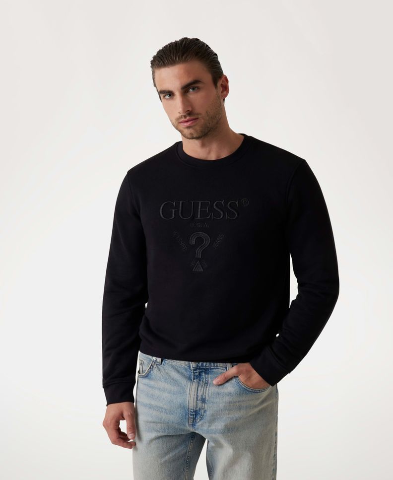 Poleron Guess Hombre Beau Cn Sweatshirt Negro-0