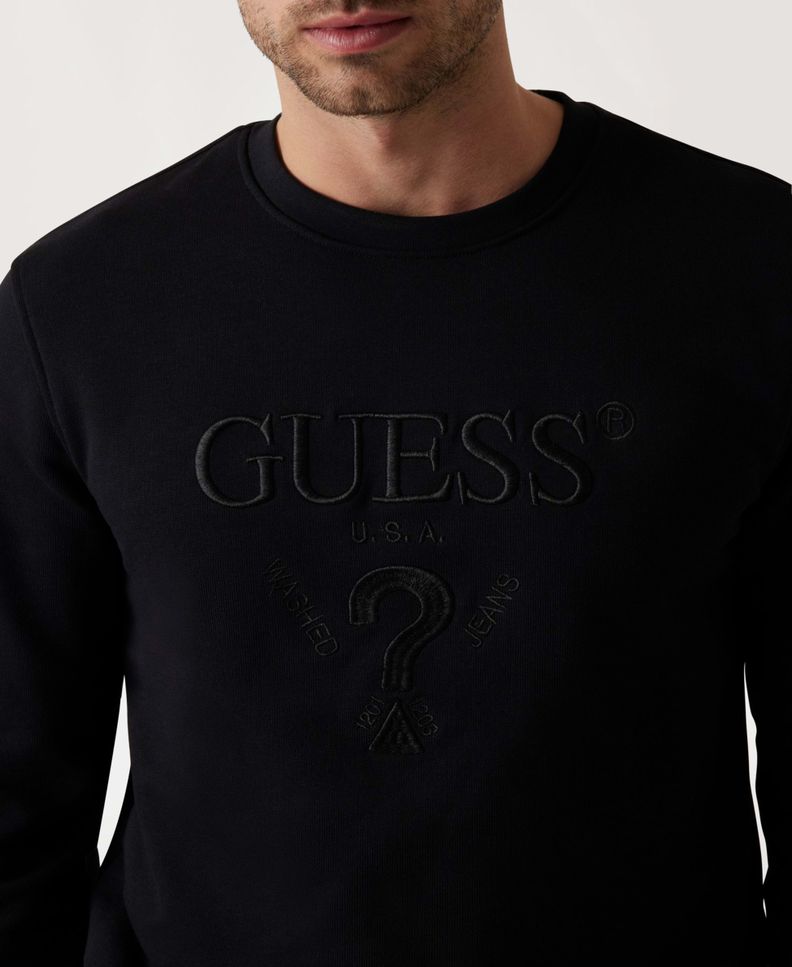 Poleron Guess Hombre Beau Cn Sweatshirt Negro-3