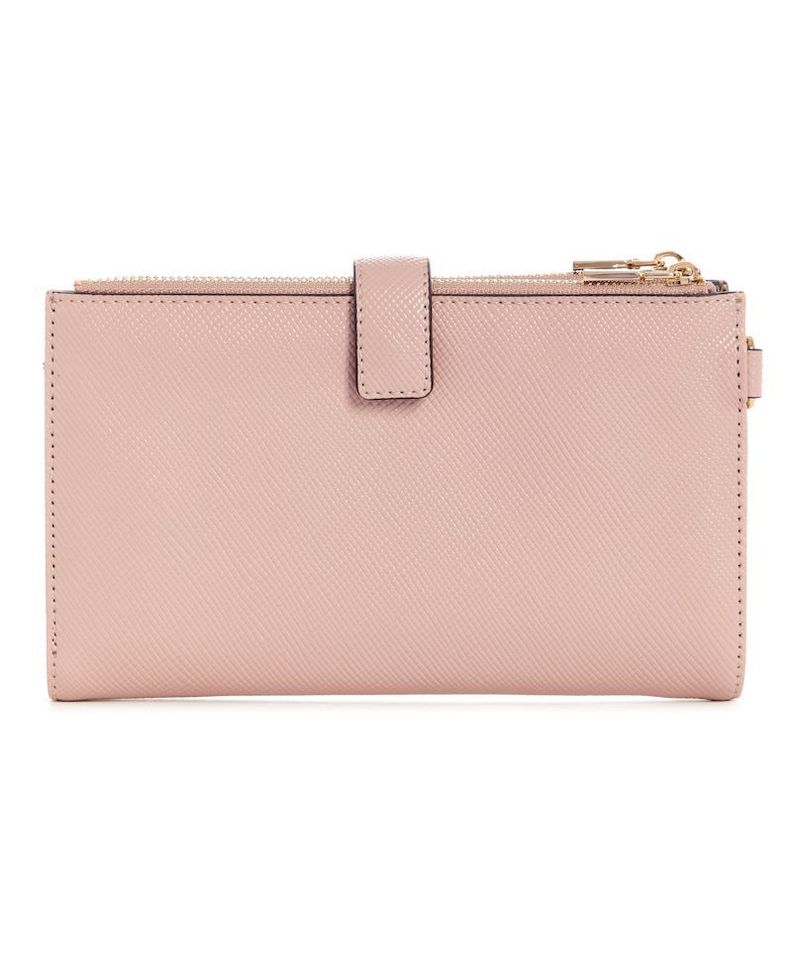 Billetera Guess Mujer Eco Gloriana Slg Dbl Zip Orgzr Rosado-1