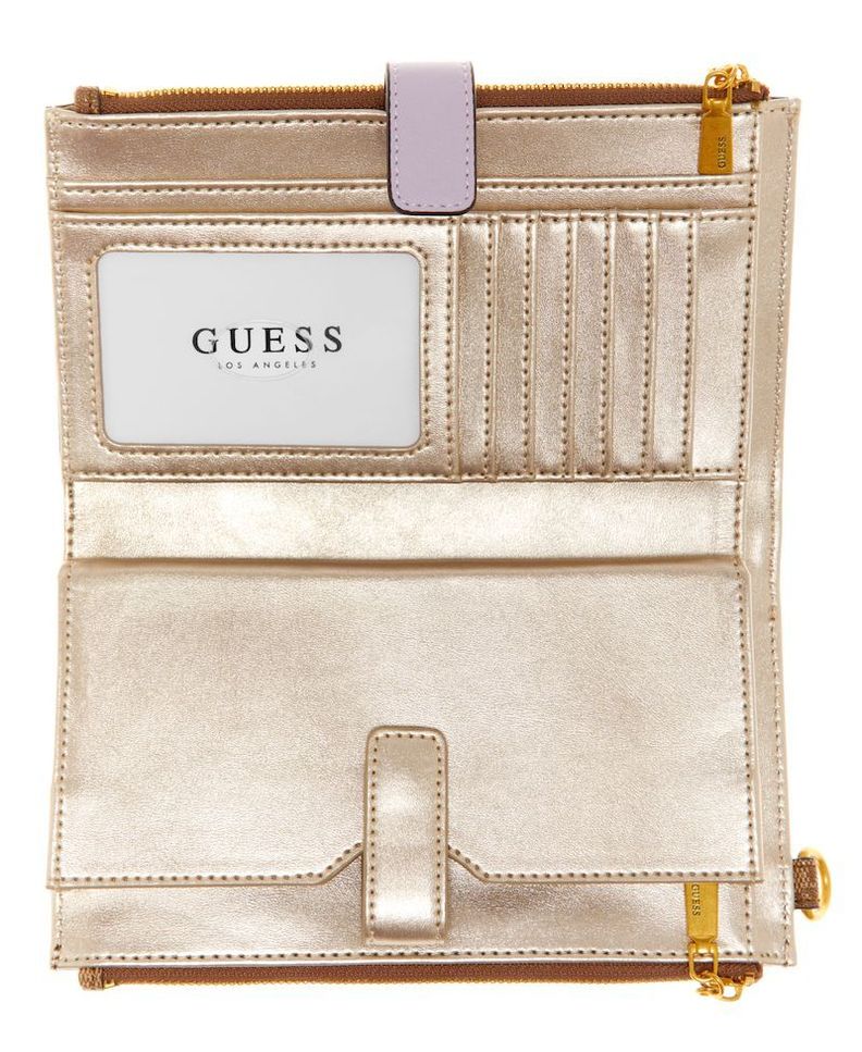 Billetera Guess Mujer Eco Gloriana Slg Dbl Zip Orgzr Rosado-2